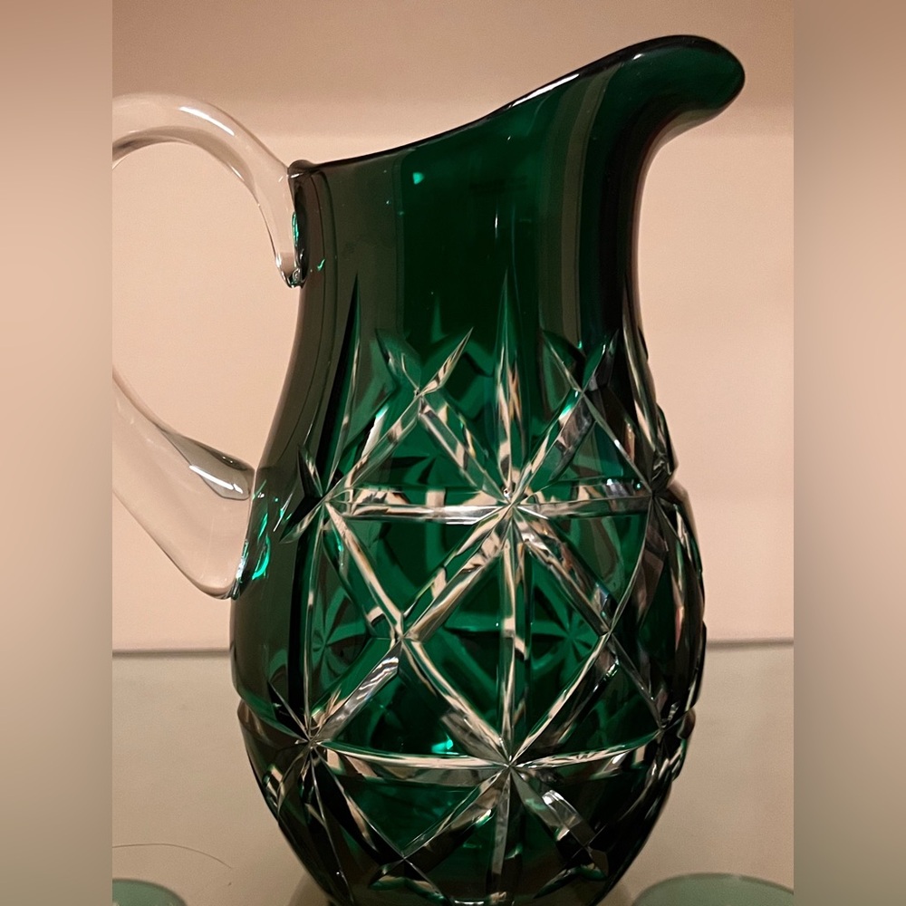 Emerald Green Crystal Pitcher